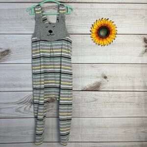 Hanna Andersson Kids Striped Bear Romper Jumpsuit 3T Organic Cotton